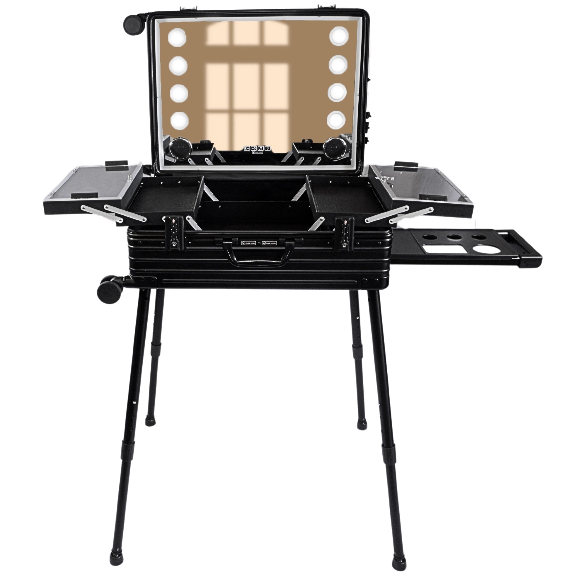 Glamour Pro - Maleta Estúdio Camarim com Luzes LED, Bluetooth e Pés Reguláveis