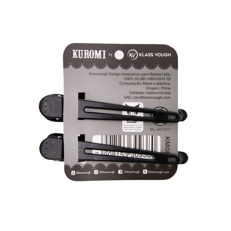 Tic Tac para Cabelos Preto com Estampa com 2 Unidades by Kuromi