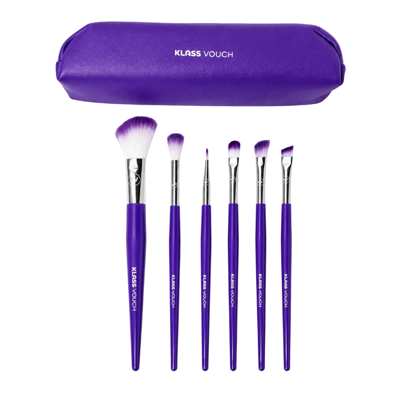 Kit Make Essencial com Pincéis e Nécessaire Lilás