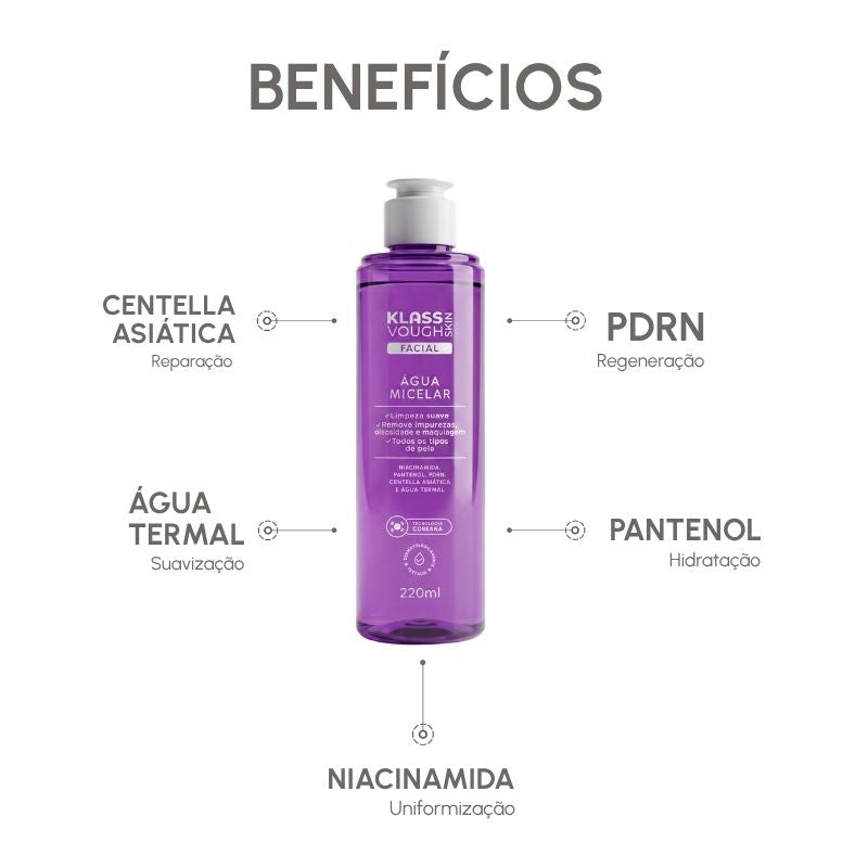 Água Micelar Suave com PDRN/Centella Asiática/Niacinamida 220ml