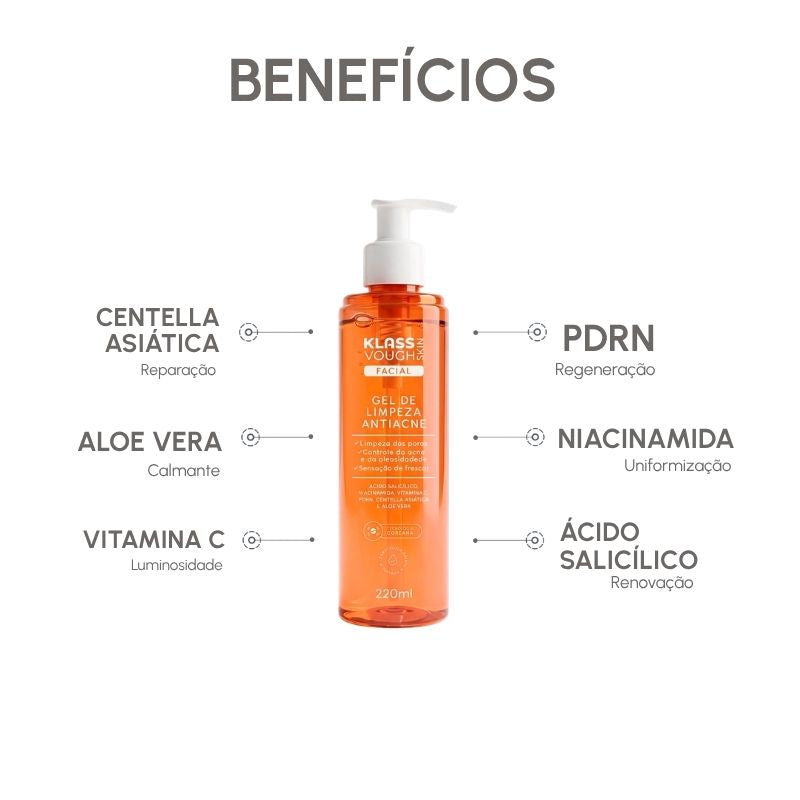 Gel de Limpeza Pele Acneica com PDRN/Centella Asiática/Ácido Salicílico 220ml