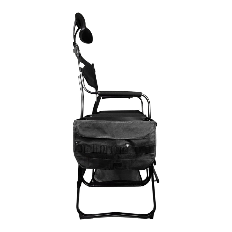 Cadeira para Maquiador Profissional Dobrável com Encosto de Cabeça Preta