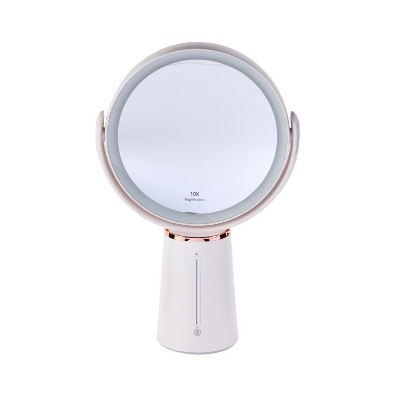 Espelho Dupla Face de Aumento 10x com Led e Suporte para Mesa