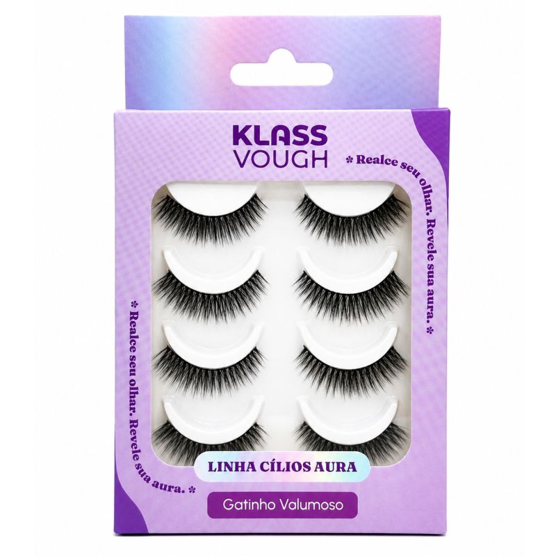Kit de Cílios Postiços Aura - Gatinho Volumoso