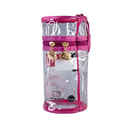 Nécessaire Cilíndrica Pequena Transparente e Rosa by Hello Kitty