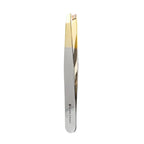 Pinça Profissional Ponta Chanfrada Dourada Esterilizável TW043HG