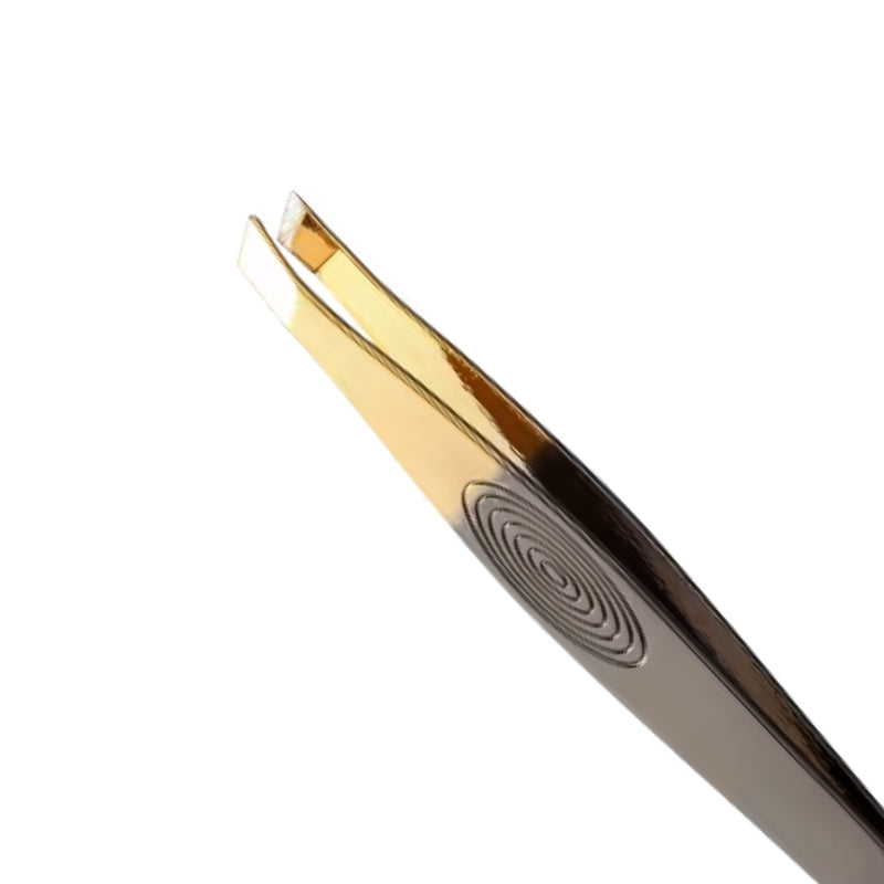 Pinça Profissional Ponta Chanfrada Dourada Esterilizável TW048HQH