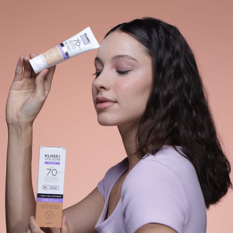 Protetor Solar Facial Cor 02 Média FPS 70 Toque Seco 50ml