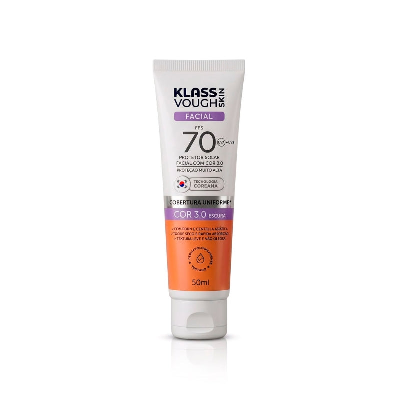 Protetor Solar Facial Cor 03 Escura FPS 70 Toque Seco 50ml