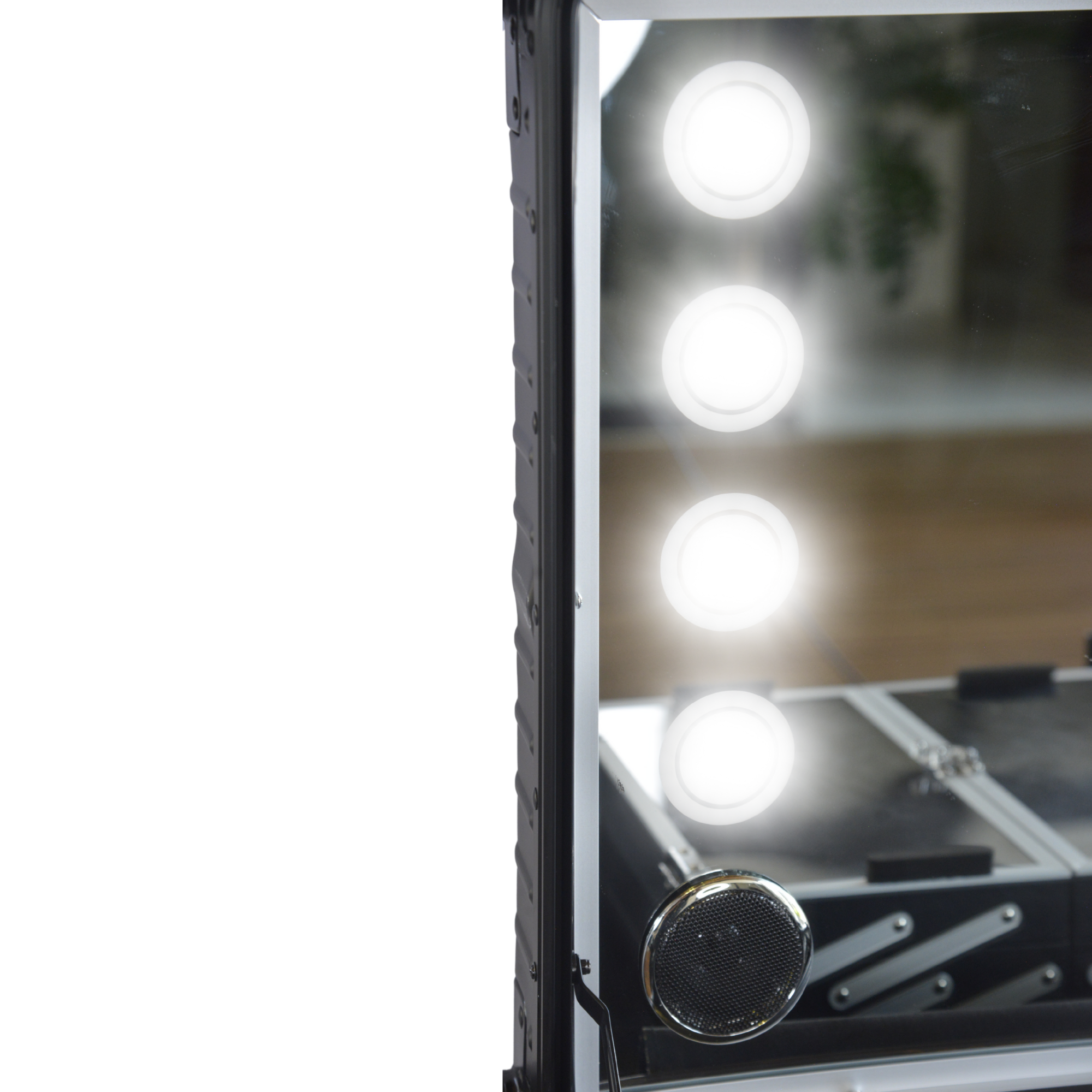 Glamour Pro - Maleta Estúdio Camarim com Luzes LED, Bluetooth e Pés Reguláveis