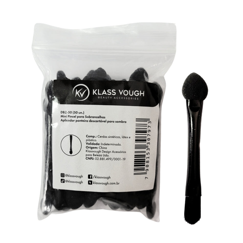 Aplicador Descartável Duplo para Olhos e Sobrancelhas com 50 Unidades - Klass Vough