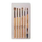 Bamboo Brush Eye Set - Kit de Pincéis Ecológicos para Olhos com 6 Unidades - Klass Vough