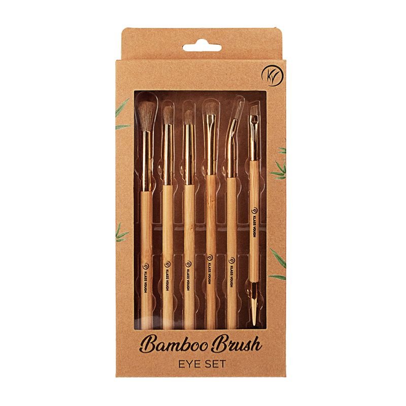Bamboo Brush Eye Set - Kit de Pincéis Ecológicos para Olhos com 6 Unidades - Klass Vough