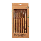 Bamboo Brush Eye Set - Kit de Pincéis Ecológicos para Olhos com 6 Unidades - Klass Vough