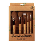Bamboo Brush Face Set - Kit de Pincéis Ecológicos para Rosto com 5 Unidades - Klass Vough