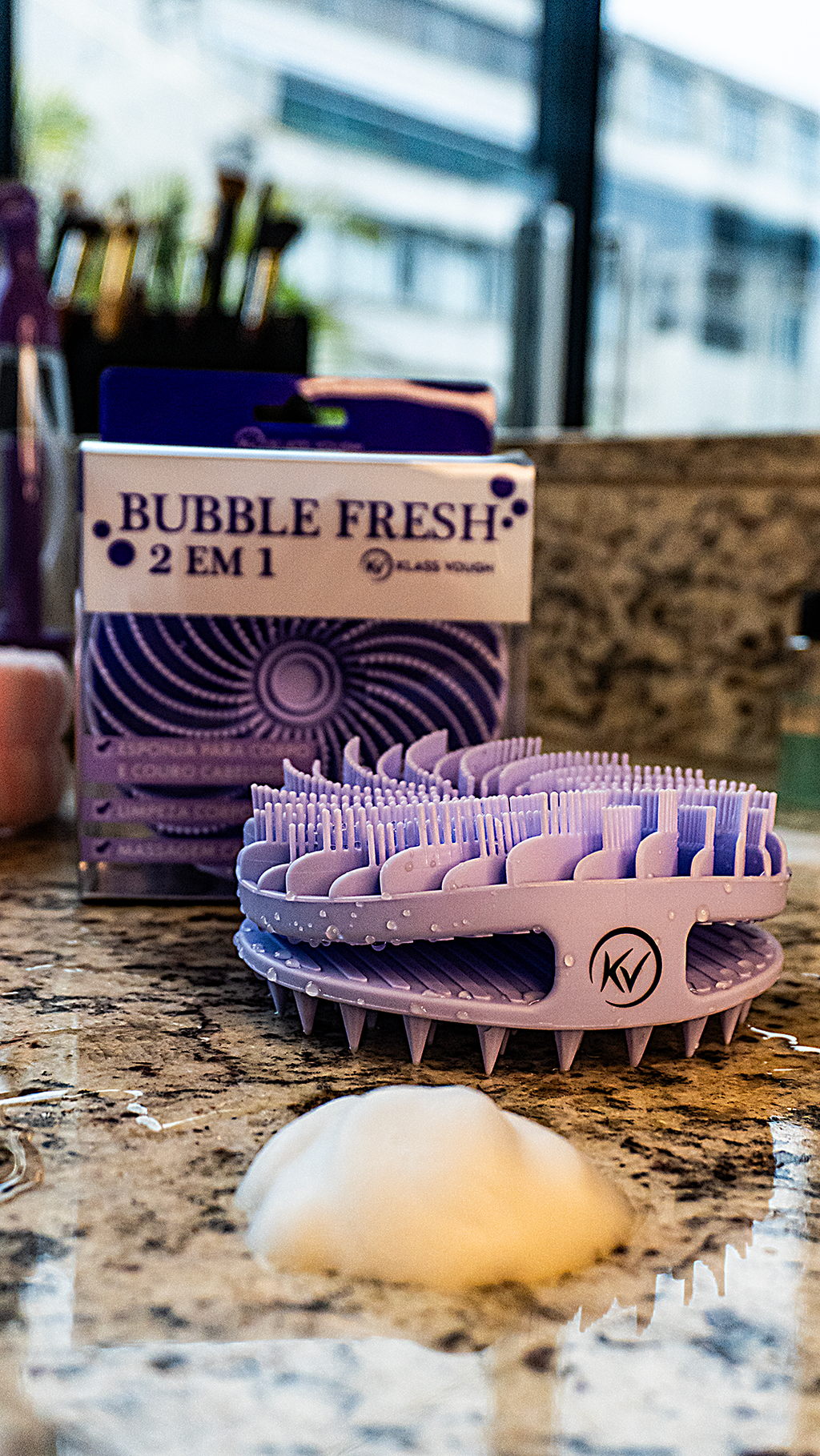 Bubble Fresh 2 em 1 - Escova de Silicone Multiuso para Corpo e Cabelos - Klass Vough