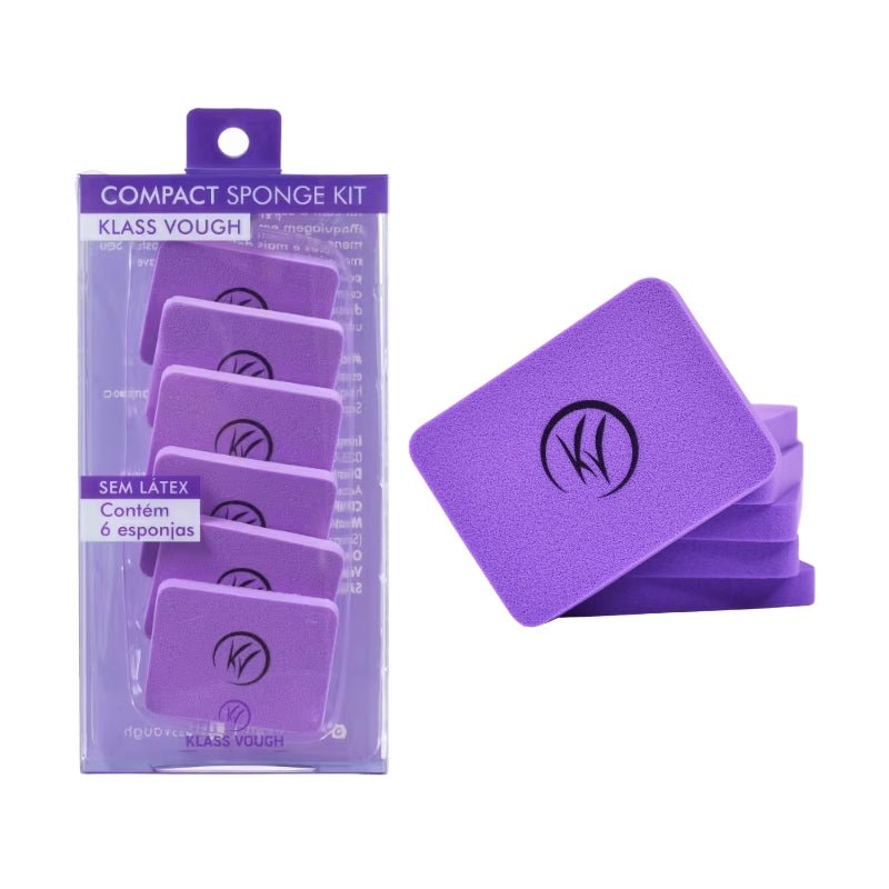 Compact Sponge - Esponja Retangular para Base e Corretivo com 6 Unidades - Klass Vough