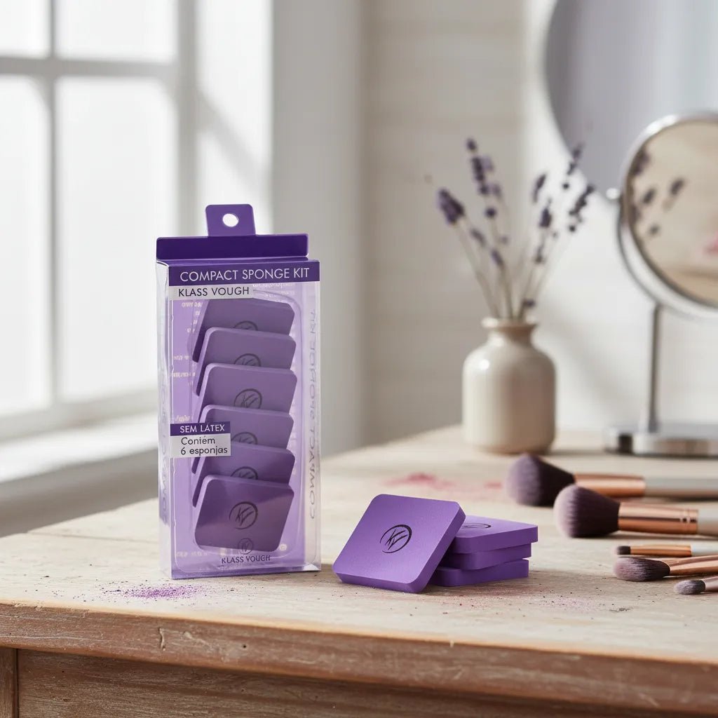 Compact Sponge - Esponja Retangular para Base e Corretivo com 6 Unidades - Klass Vough