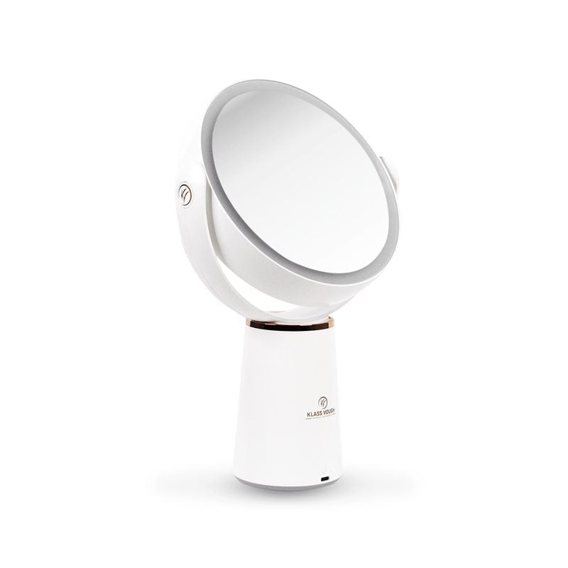 Espelho Dupla Face de Aumento 10x com Led e Suporte para Mesa - Klass Vough