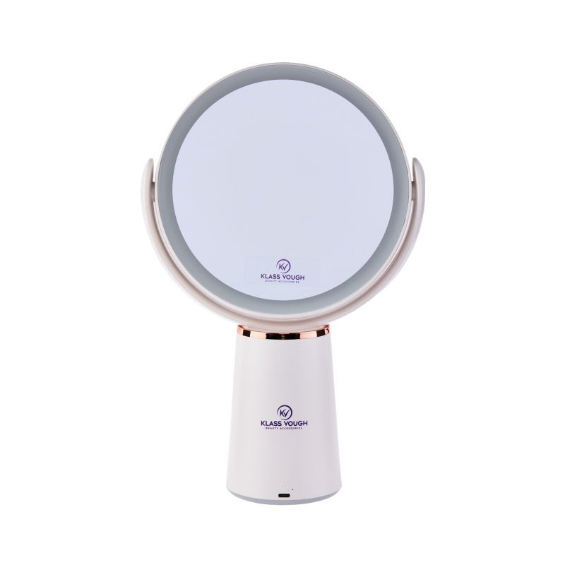 Espelho Dupla Face de Aumento 10x com Led e Suporte para Mesa - Klass Vough