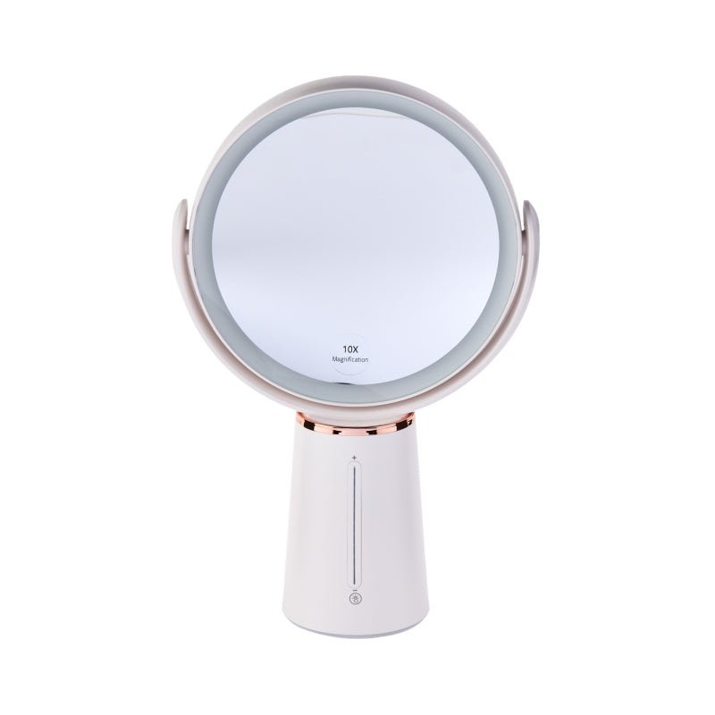 Espelho Dupla Face de Aumento 10x com Led e Suporte para Mesa - Klass Vough