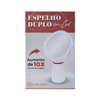 Espelho Dupla Face de Aumento 10x com Led e Suporte para Mesa - Klass Vough