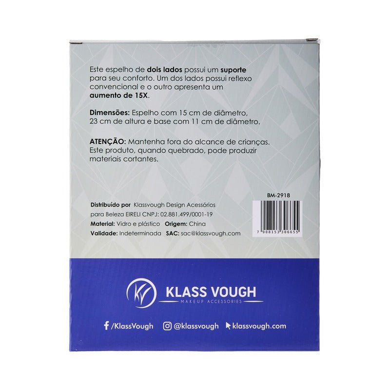 Espelho Naomi Dupla Face de Aumento 15x com Suporte para Mesa - Klass Vough