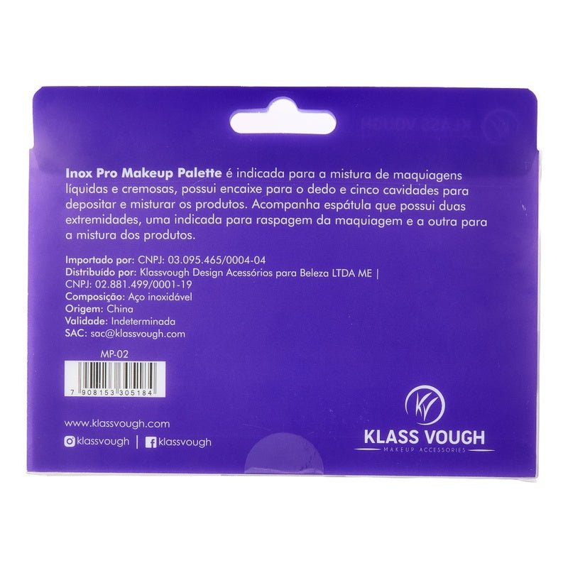 Inox PRO Makeup Palette - Placa com Espátula para Maquiagem - Klass Vough