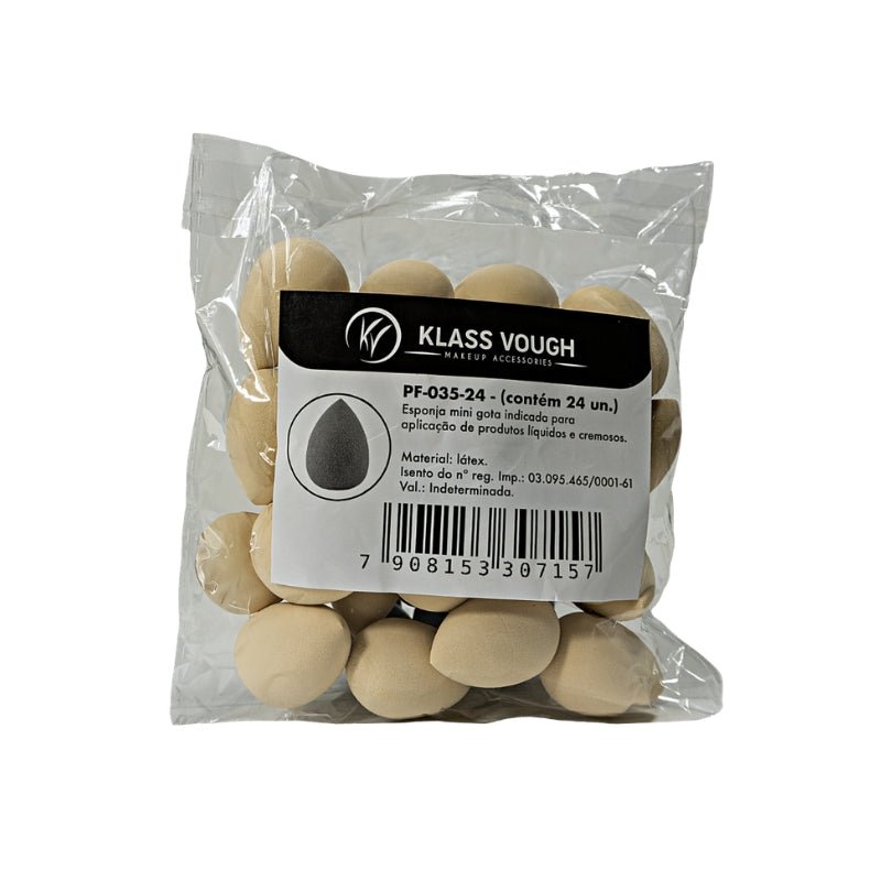 Kit de Mini Esponjas Gota Descartável com 24 unidades - Klass Vough