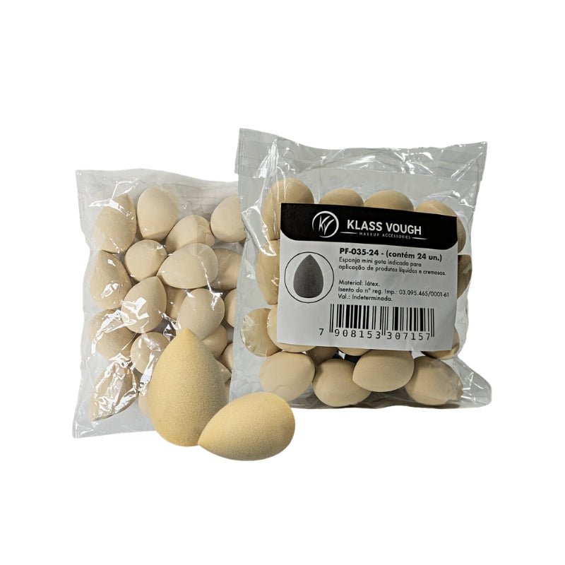 Kit de Mini Esponjas Gota Descartável com 24 unidades - Klass Vough