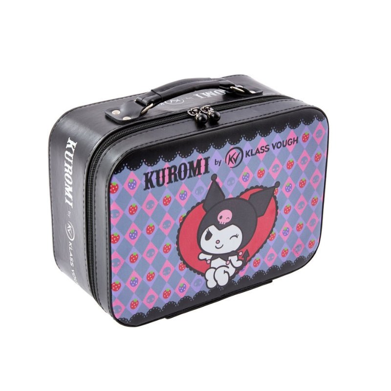Mini Bolsa para Maquiagem com Espelho Preta e Lilás Kuromi - Klass Vough