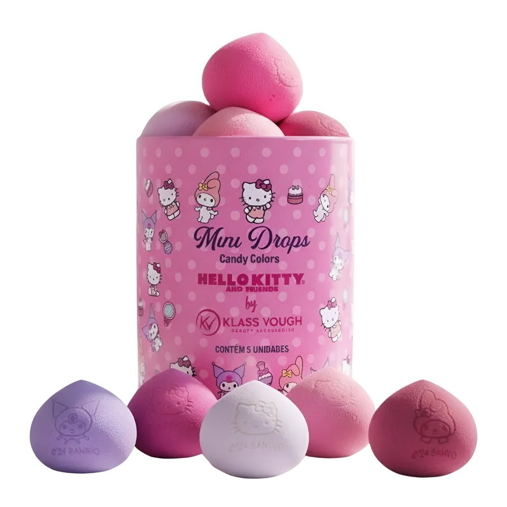 Mini Drops Candy Colors - Kit de Mini Esponjas Gota com 5 Unidades by Hello Kitty - Klass Vough