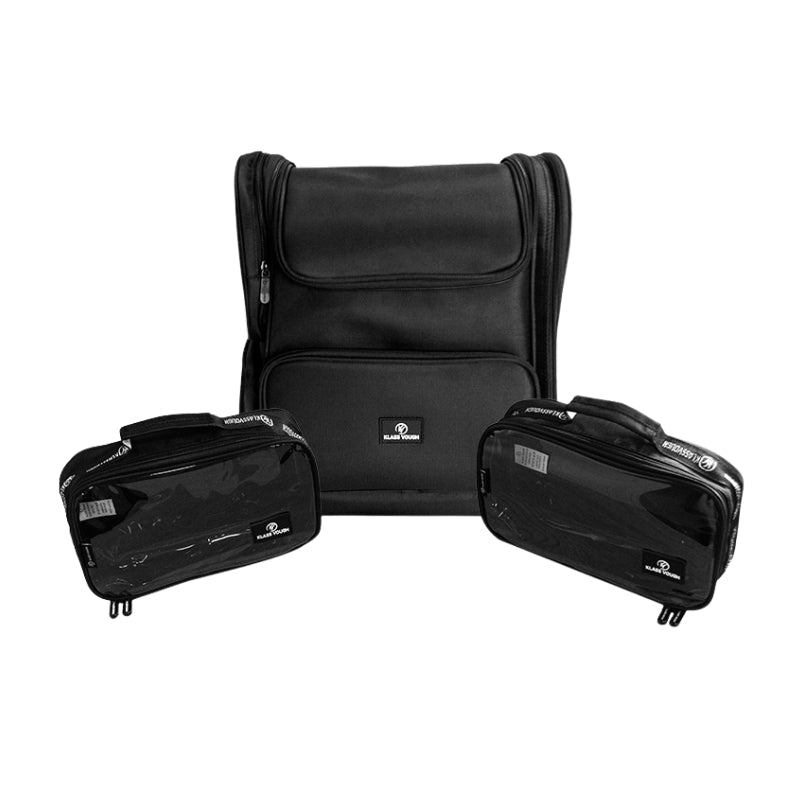 Mochila Kyoto com Compartimentos e Nécessaire Preta - Klass Vough