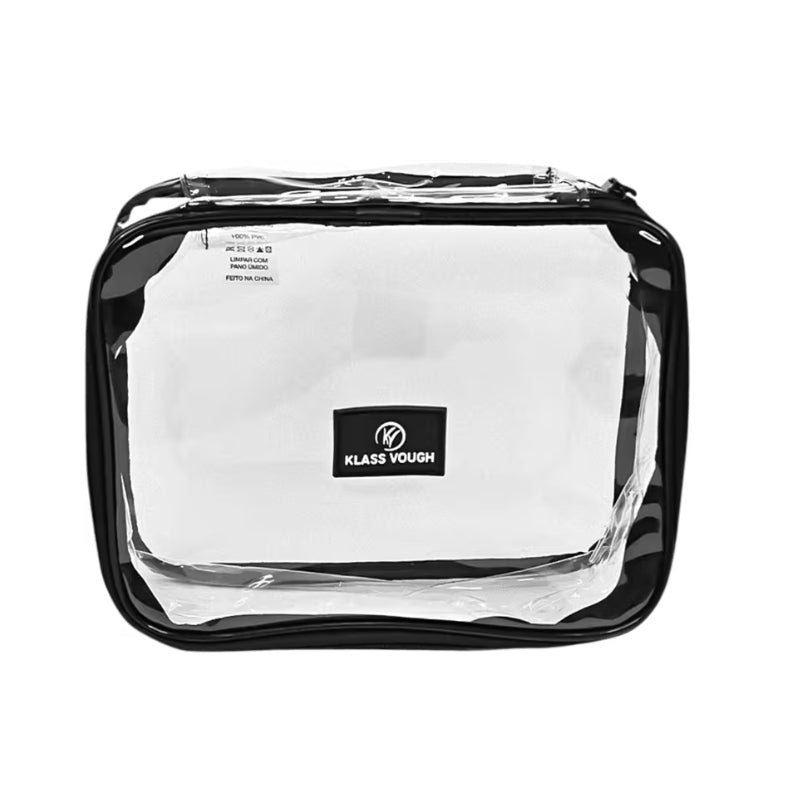 Nécessaire Organizador Crystal Preta e Transparente - Klass Vough