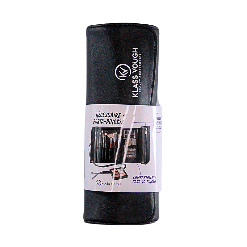 Nécessaire + Porta-Pincel com Zíper Preto - Klass Vough