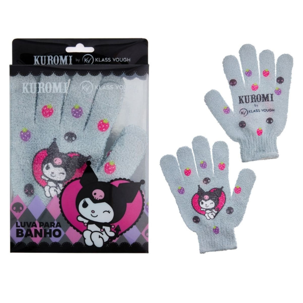 Par de Luvas Esfoliante Corporal para Banho Kuromi - Klass Vough