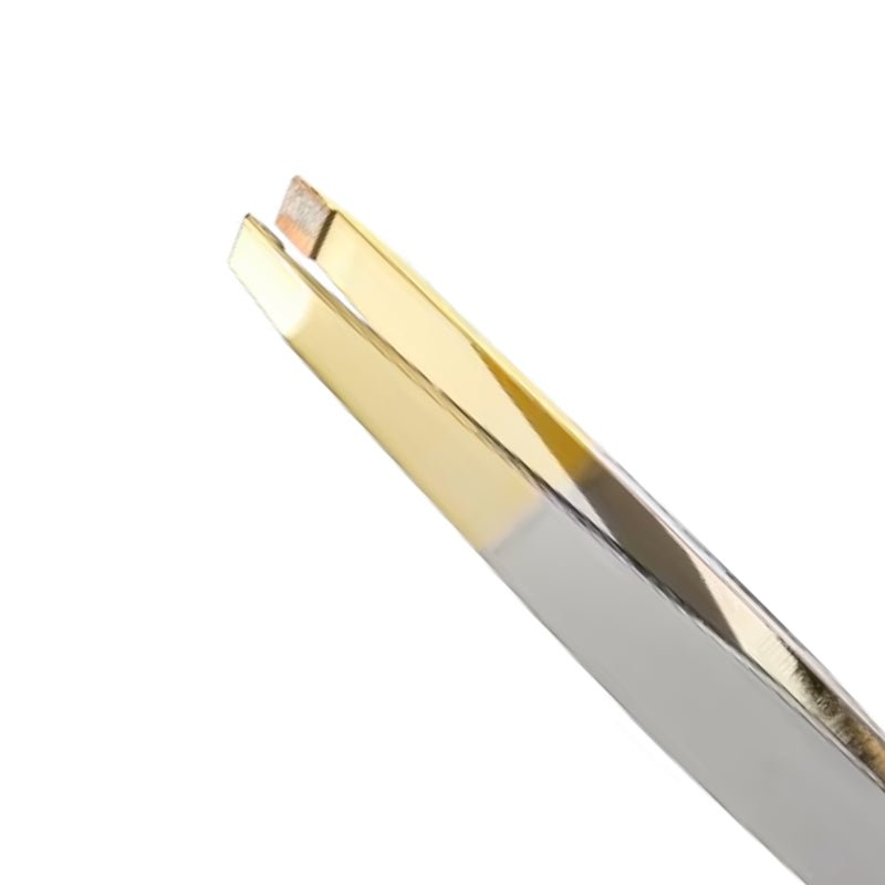 Pinça Profissional Ponta Chanfrada Dourada Esterilizável TW043HG - Klass Vough