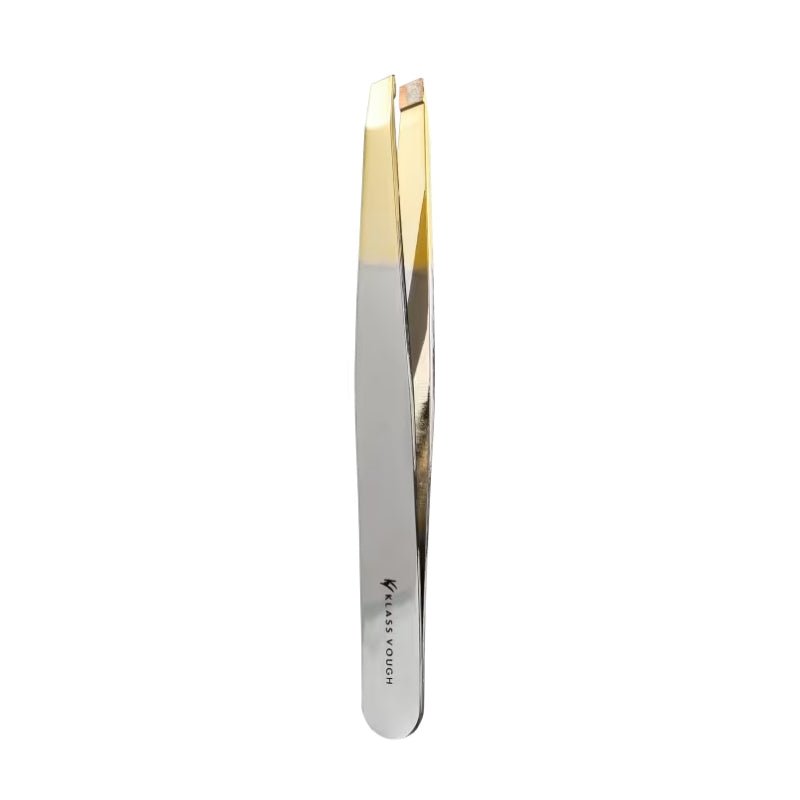 Pinça Profissional Ponta Chanfrada Dourada Esterilizável TW043HG - Klass Vough