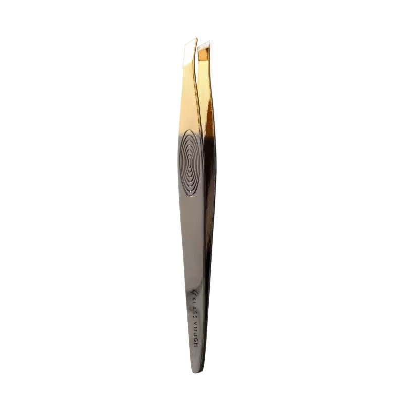 Pinça Profissional Ponta Chanfrada Dourada Esterilizável TW048HQH - Klass Vough