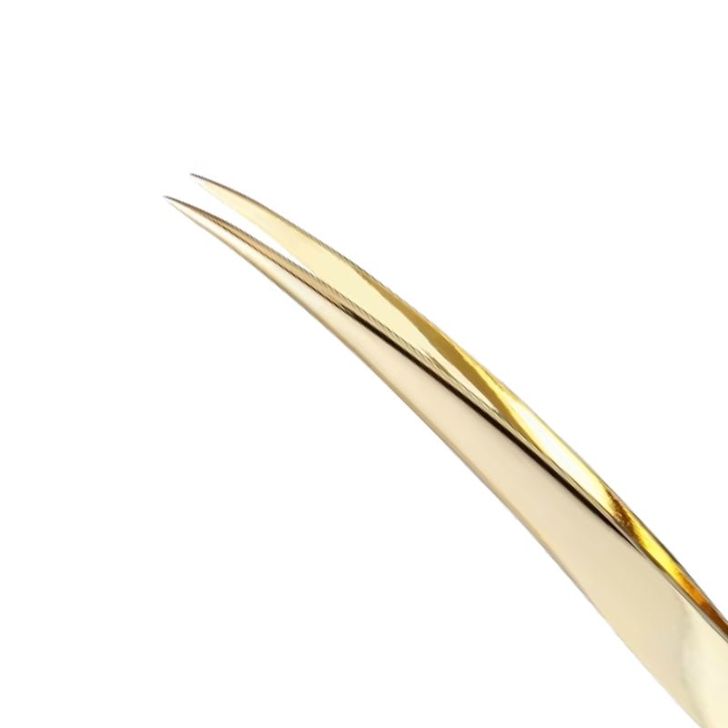 Pinça Profissional Ponta Fina Dourada Esterilizável TW-3077G - Klass Vough
