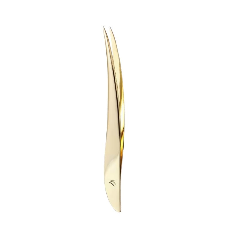 Pinça Profissional Ponta Fina Dourada Esterilizável TW-3077G - Klass Vough