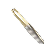 Pinça Profissional Ponta Reta Dourada Esterilizável TW-008CHG - Klass Vough