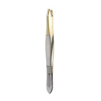 Pinça Profissional Ponta Reta Dourada Esterilizável TW-008CHG - Klass Vough