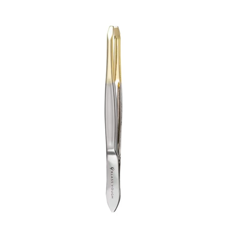 Pinça Profissional Ponta Reta Dourada Esterilizável TW-195AHG - Klass Vough