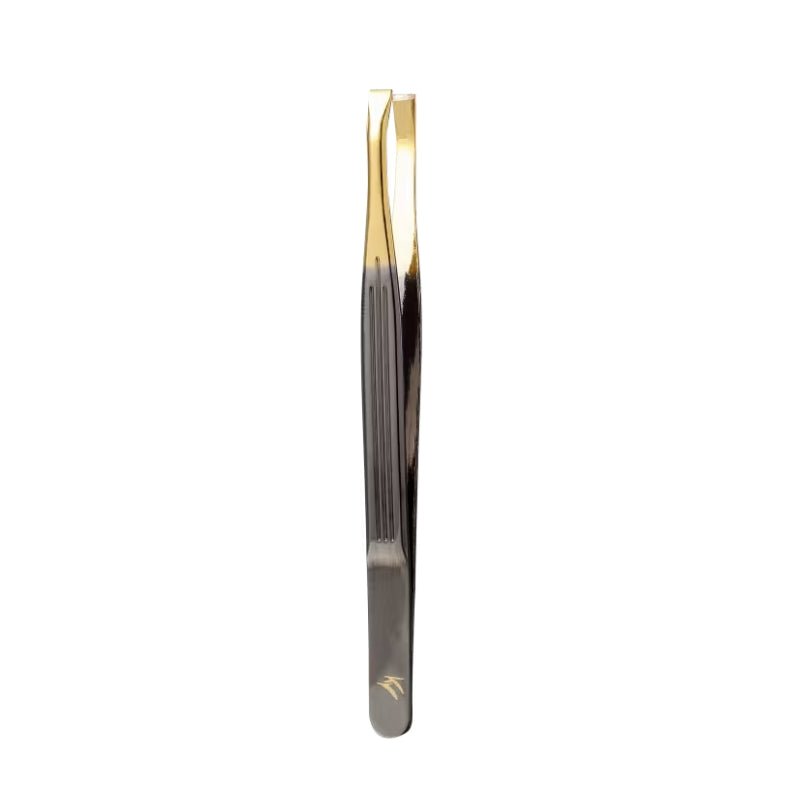 Pinça Profissional Ponta Reta Dourada Esterilizável TW-OR123 - Klass Vough