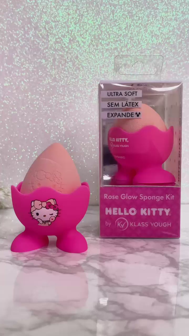 Kit de Esponja Gota com Case Suporte by Hello Kitty