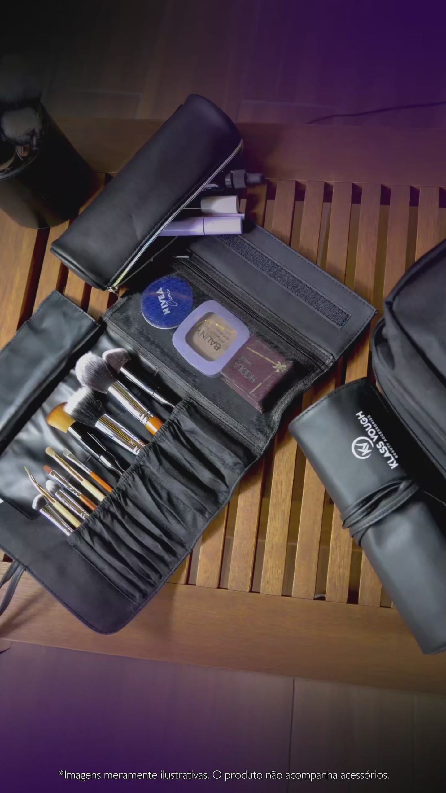 Nécessaire + Porta-Pincel com Zíper Preto