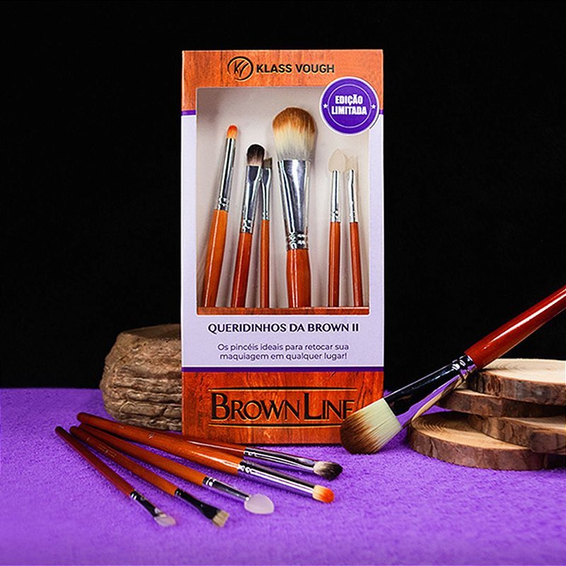Queridinhos da Brown II - Kit de Pincéis para Rosto e Olhos com 6 Unidades - Klass Vough