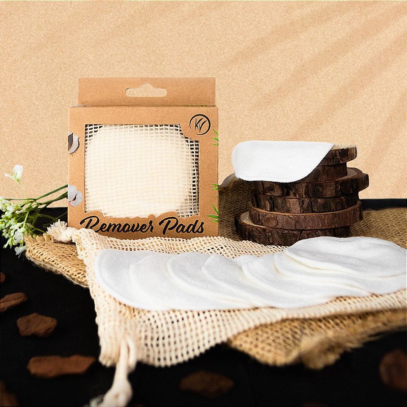 Remover Pads - Algodão Reutilizável Removedor de Maquiagem com 8 Unidades - Klass Vough