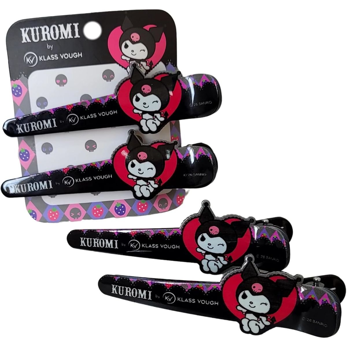 Tic Tac para Cabelos Preto com 2 Unidades Kuromi - Klass Vough